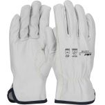 Economy Grade Top Grain Leather Drivers Glove with UHMWPE Blended Lining - Keystone Thumb, Natural, L