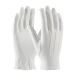 100% Cotton Dress Glove with Raised Stitching on Back - Open Cuff, White, L