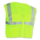 ANSI Class 2 Four Pocket Zipper Safety Vest, Polyester Mesh, 5X-Large, Hi-Viz Lime Yellow