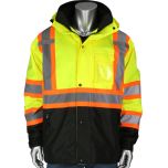 3-in-1 Class 3 Ripstop Two-Tone Jacket with Removable Grid Fleece Inner Jacket, Hi-Vis Yellow, 2XL 333-1772-LY/2X