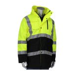 ANSI Type R Class 3 Black Bottom Coat with Built-in Quilted Insulation, Hi-Vis Yellow, 2XL 343-1750-LY/2X