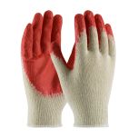 Economy Weight Seamless Knit Cotton/Polyester Glove with Latex Coated Smooth Grip on Palm & Fingers, Natural, L