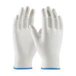 Medium Weight Seamless Knit Nylon Clean Environment Glove - Half-Finger, White, L