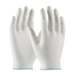 Light Weight Seamless Knit Nylon Clean Environment Glove - Half-Finger, White, L