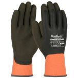Hi-Vis Seamless Knit Glove with Latex MicroFinish Grip on Full Hand, Orange, M