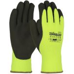 Hi-Vis Seamless Knit Acrylic Terry Glove with Latex MicroFinish Grip on Palm & Fingers, Hi-Vis Yellow, L 41-1405/L