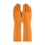 Extra Long Unsupported Latex, Unlined with Roughened Sandblast Grip - 18 Mil, Orange, M
