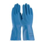 Latex Coated Glove with Nylon Liner and Crinkle Finish Grip, Blue, M