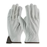 Economy Grade Top Grain Cowhide Leather Drivers Glove - Keystone Thumb, Natural, L