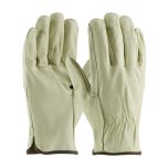 Industry Grade Top Grain Pigskin Leather Drivers Glove - Straight Thumb, Natural, M