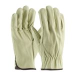 Economy Grade Top Grain Pigskin Leather Drivers Glove - Straight Thumb, Natural, L