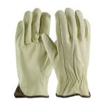 Industry Grade Top Grain Pigskin Leather Drivers Glove - Keystone Thumb, Natural, M