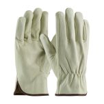 Economy Grade Top Grain Pigskin Leather Drivers Glove - Keystone Thumb, Natural, L