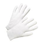 Heavy Weight Cotton Lisle Inspection Glove with Unhemmed Cuff, White, XL