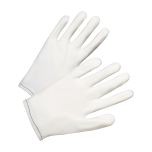 70 Denier Tricot Inspection Glove with Rolled Hem Cuff, White, XL