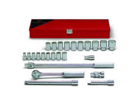 25 Pieces—12 Pt. Standard Socket Set, 1/2" Drive Size, 25 Pieces 424