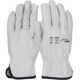 Economy Grade Top Grain Leather Drivers Glove with UHMWPE Blended Lining - Keystone Thumb, Natural, 3XL