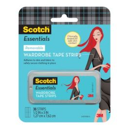 Scotch® Essentials Wardrobe Tape Strips W-101-A, 1/2 in x 3 in (1,27 cm x 7,62 cm), 36/Pack