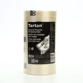 Tartan™ Filament Tape 8934, Clear, 18 mm x 55 m, 4 mil, 48 Roll/Case