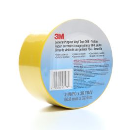3M™ General Purpose Vinyl Tape 764, Yellow, 2 in x 36 yd, 5 mil, 24 Roll/Case, Individually Wrapped Conveniently Packaged