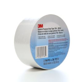 3M™ General Purpose Vinyl Tape 764, White, 2 in x 36 yd, 5 mil, 24 Roll/Case, Individually Wrapped Conveniently Packaged