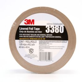 3M™ Aluminum Foil Tape 3380, Silver, 48 mm x 45 m, 3.25 mil, 24 Rolls/Case