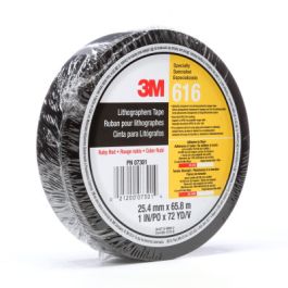 3M™ Lithographers Tape 616, Ruby Red, 1 in x 72 yd, 2.4 mil, 36 Roll/Case