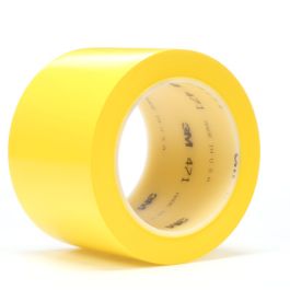 3M™ Vinyl Tape 471, Yellow, 4 in x 36 yd, 5.2 mil, 8 Roll/Case