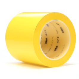 3M™ Vinyl Tape 471, Yellow, 4 in x 36 yd, 5.2 mil, 8 Roll/Case, Individually Wrapped Conveniently Packaged