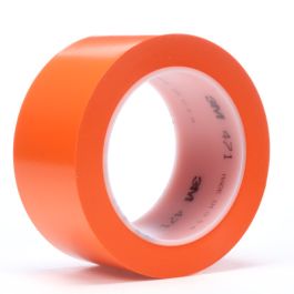 3M™ Vinyl Tape 471, Orange, 1 in x 36 yd, 5.2 mil, 36 Roll/Case