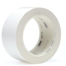 3M™ Vinyl Tape 471, White, 2 in x 36 yd, 5.2 mil, 24 Roll/Case