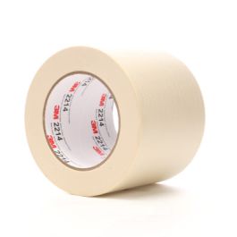 3M™ Paper Masking Tape 2214, Tan, 96 mm x 50 m, 5.4 mil, 8 Rolls/Case