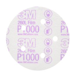 3M™ Hookit™ Film Dust Free Disc, 01053, 5 IN X NH DIE# 500FH P1000, 100 Discs per pack, 4 packs per case