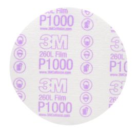 3M™ Hookit™ Finishing Film Abrasive Disc 260L, 00969, 6 in, P1000, 100 discs per carton, 4 cartons per case