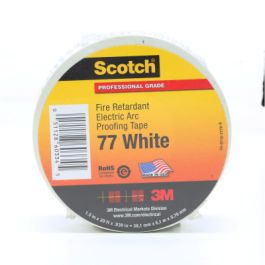Scotch® Fire-Retardant Electric Arc Proofing Tape 77W, 1-1/2 in x 20 ft, White/Gray, 1 roll/carton, 10 rolls/Case