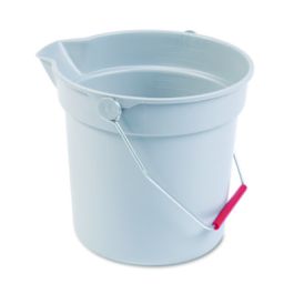 10 Quart Plastic Utility Pail, Plastic, Gray, 10.5" dia