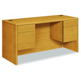 10700 Kneespace Credenza, 3/4 Height Pedestals, 60w x 24d x 29.5h, Harvest