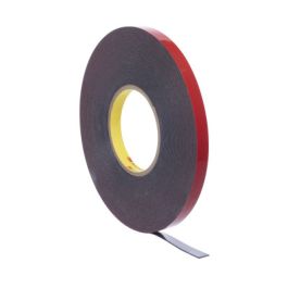 3M™ Automotive Acrylic Plus Attachment Tape 06386, Black, 1.12 mm, 1/4 in x 20 yd, 12 Roll/Case