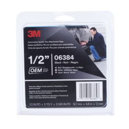 3M™ Automotive Acrylic Plus Attachment Tape 06384, Black, 1.12 mm, 1/2 in x 5 yd, 12 Roll/Case