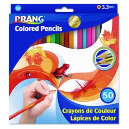 Colored Pencil Sets, 3.3 mm, 2B, Assorted Lead and Barrel Colors, 50/Pack