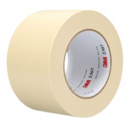 3M™ Masking Tape 2307, Tan, 72 mm x 55 m, 5.2 mil, 12 Roll/Case