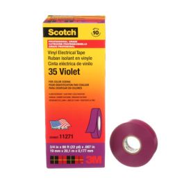 Scotch® Vinyl Color Coding Electrical Tape 35, 3/4 in x 66 ft, Violet, 10 rolls/carton, 100 rolls/Case