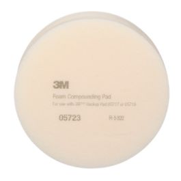 3M™ Foam Compounding Pad, 05723, Single Sided, Flat Back, 8 in (203.2 mm), 2 pads per bag, 12 bags per case