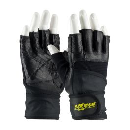 Leather Palm and Knuckles with Anti-Vibration & Shock Absorbing Pad - Wrist Strap, Black, 2XL 122-AV20/XXL