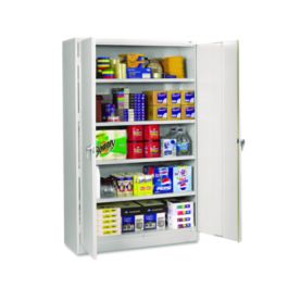 Assembled Jumbo Steel Storage Cabinet, 48w x 24d x 78h, Light Gray