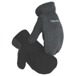 Black Deer Split Leather Palm Mitten with Fleece Back and Heatrac® Insulation, Black, L 1396-5