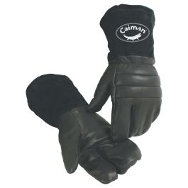 Goat Grain Leather Glove with Polapile™ Insulation - Gauntlet Split Cowhide Cuff, Black, L 1398-5