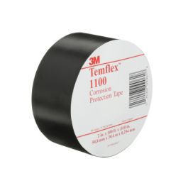 3M™ Temflex™ Vinyl Corrosion Protection Tape 1100, 2 in x 100 ft, Printed, Black, 4 rolls/carton, 24 rolls/Case