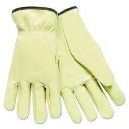 Full Leather Cow Grain Driver Gloves, Tan, Large, 12 Pairs