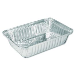 Aluminum Oblong Pan, 2.25 lb, 5.94 x 8.44 x 1.81, Silver, 500/Carton
